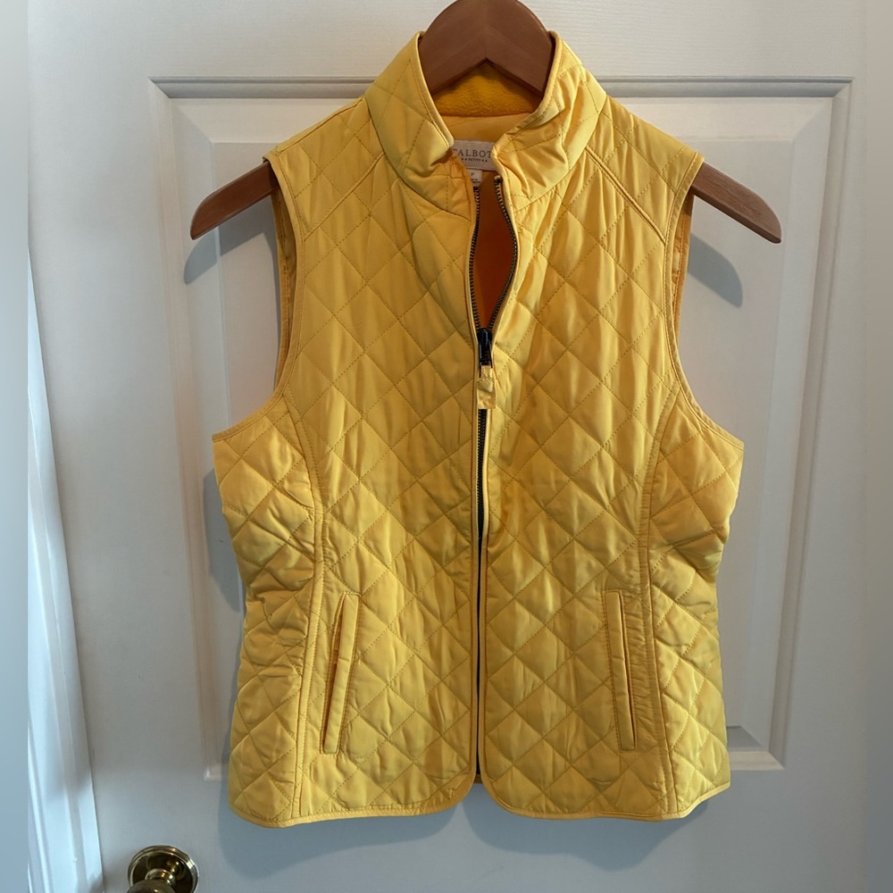Talbots Yellow Quilted Vest, Size Petite